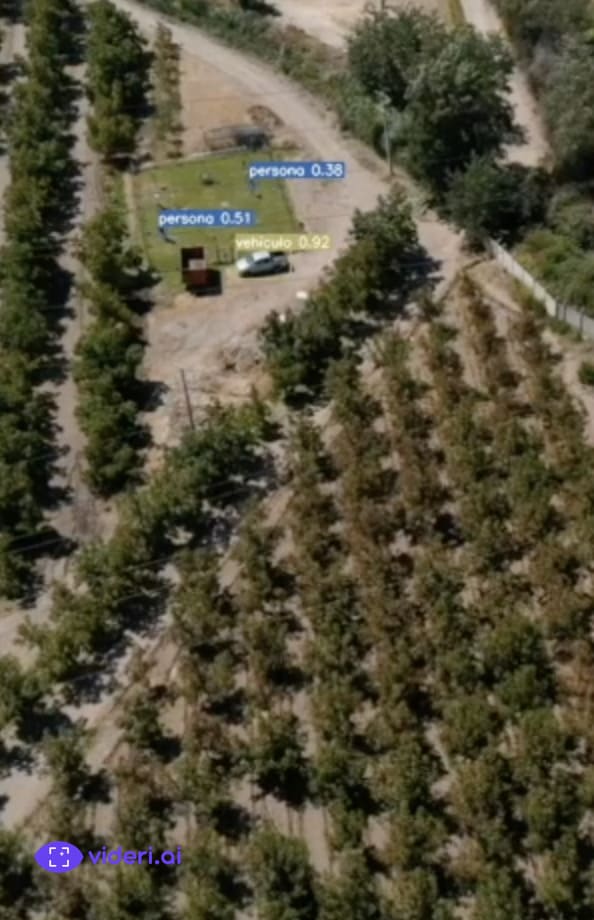 Video dron detectando personas y vehiculos